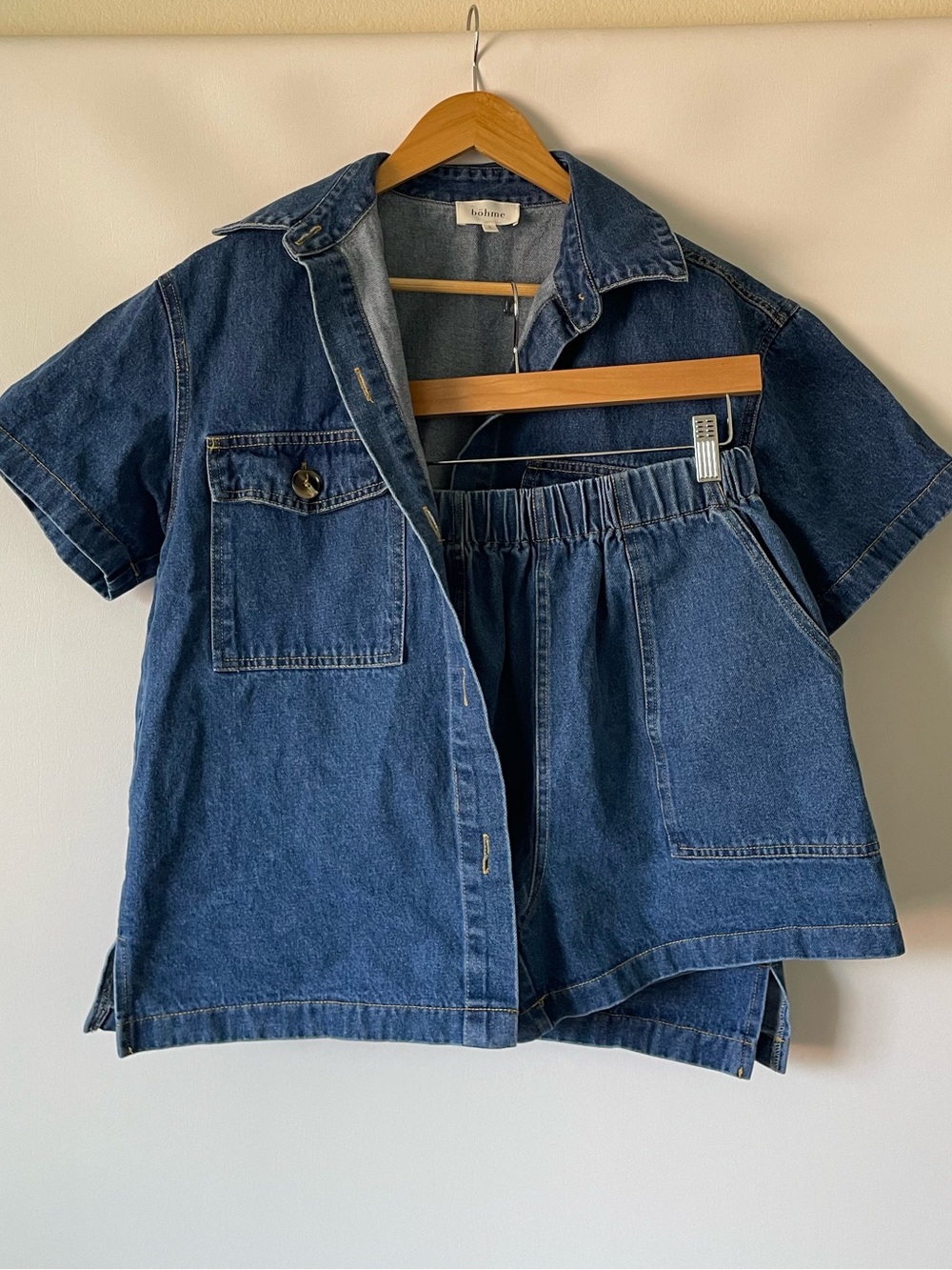 Bohme denim matching short set